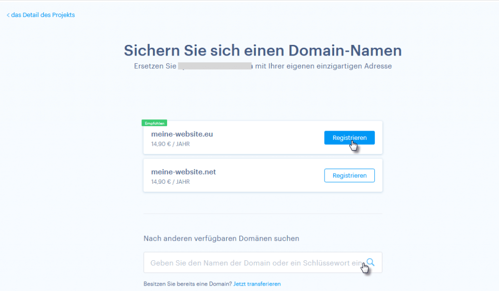 Domainregistrierung