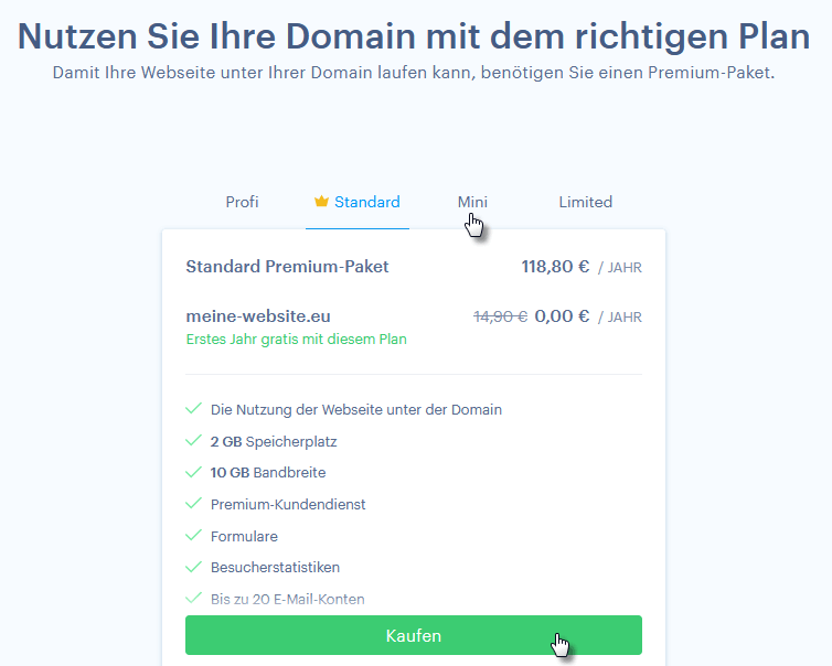 Das passende Paket für die Domain-Registrierung auswählen