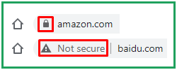 Der Unterschied zwischen der sicheren https und unsicheren http Website