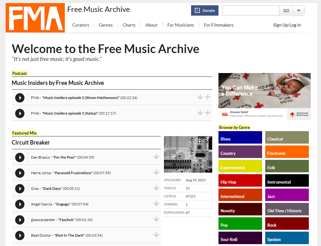 Free Music Archive Website