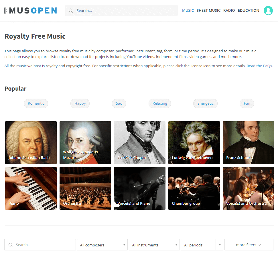 Musopen.org – für klassische Musik