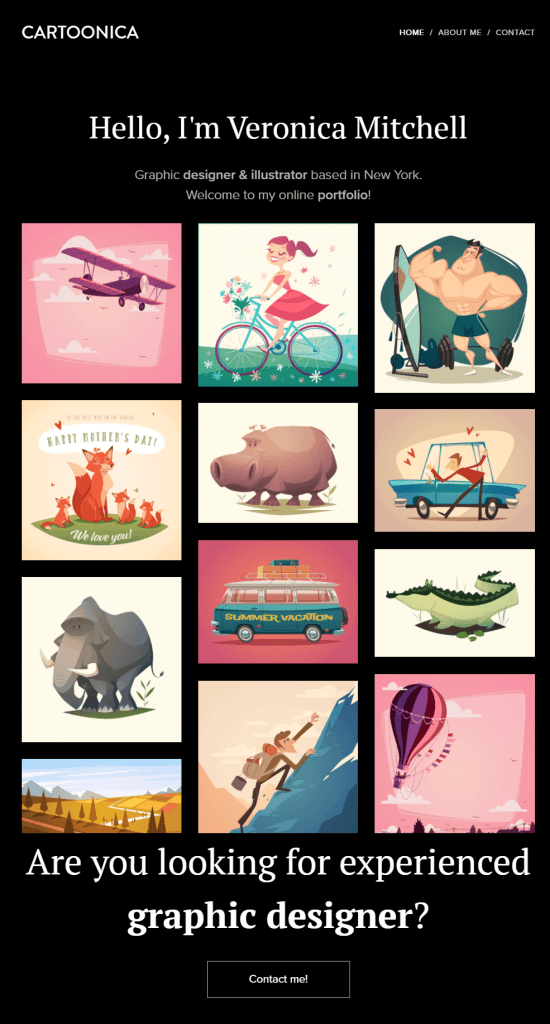 Beispiel für ein Online Portfolio eines Graphik-Designers