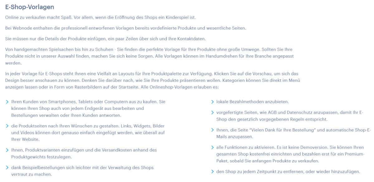Beschreibungsbeispiel für Online-Shop-Vorlagen mit praktischen Tipps