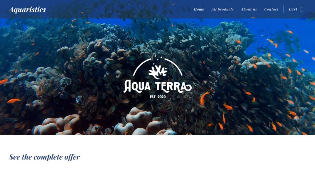  Aquarium Webnode E-Shop Vorlage