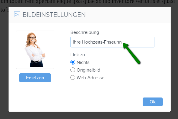 Bildbearbeitung im Webnode Editor