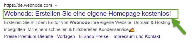 Seitentitel in den Suchergebnissen