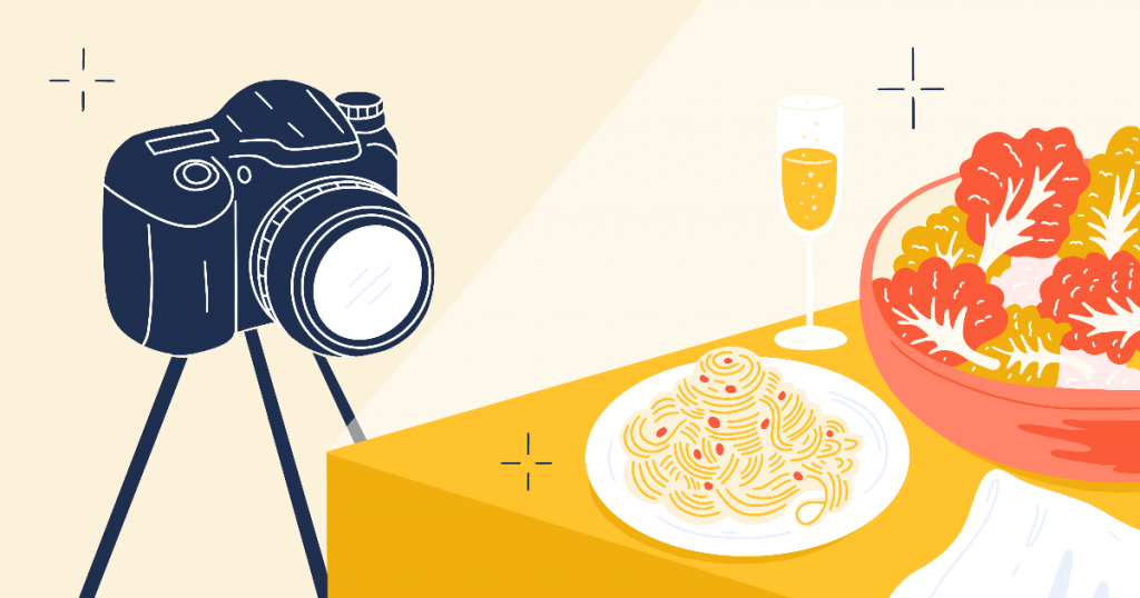 Essen fĂŒr den Foodblog fotografieren
