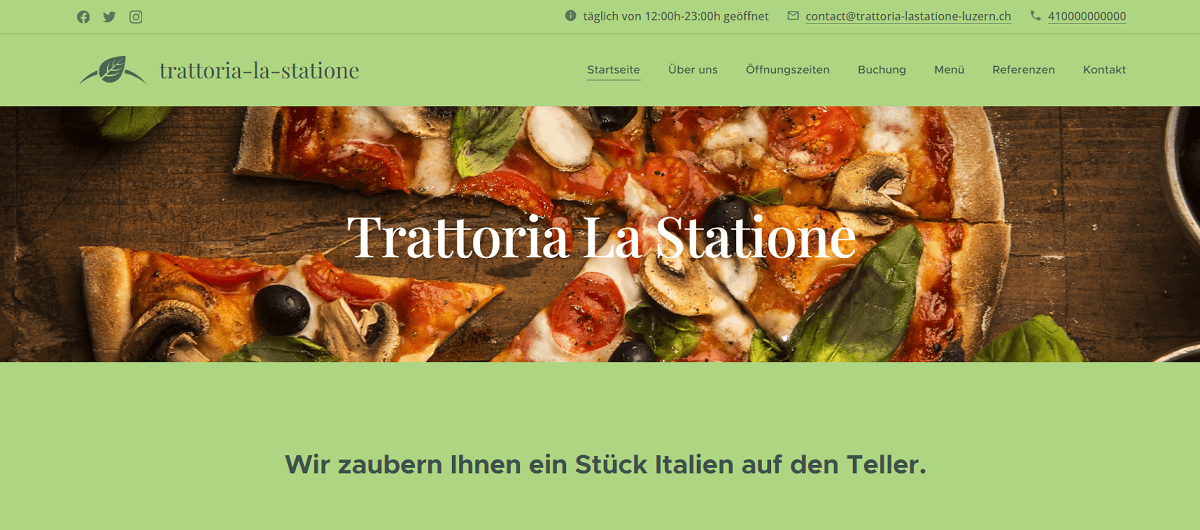 Startseite deiner Restaurant Website