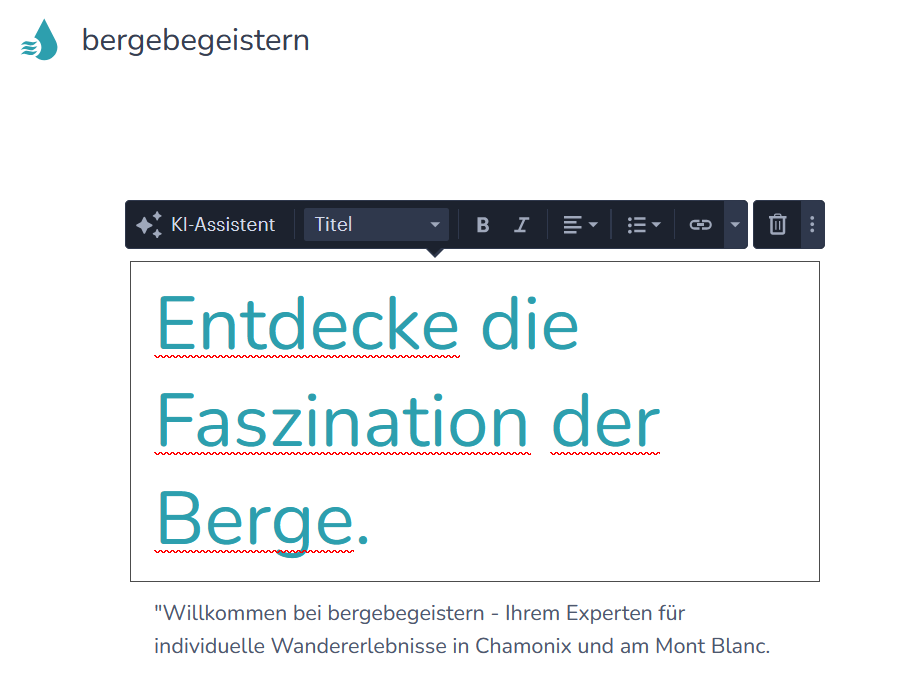 Original Überschrift bevor der KI-Assistent ausgesucht wird